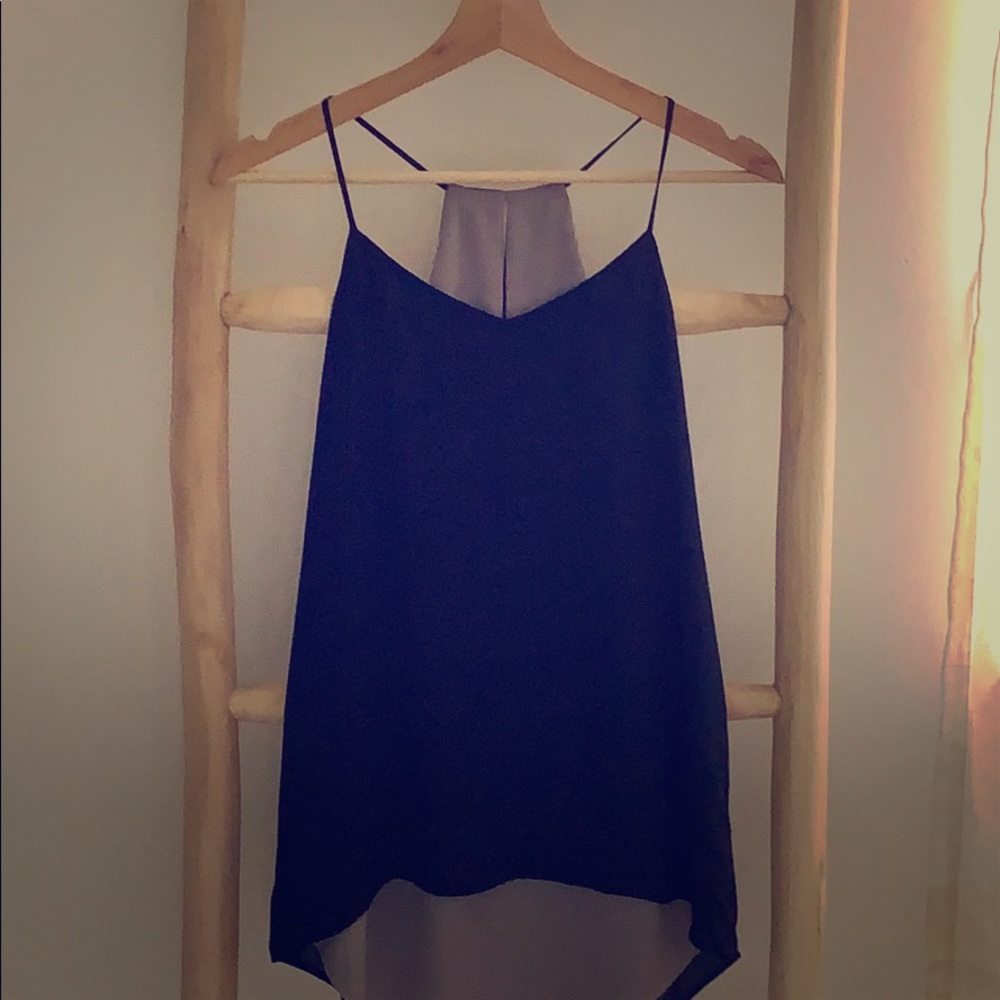 Reversible black gray tank top